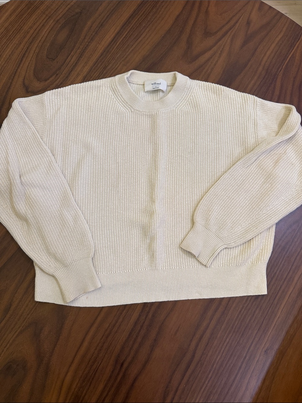 Wilfred Off-White Ribbed Crewneck Sweater